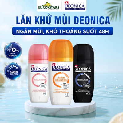 Lăn khử mùi Deonica Công nghệ SMART CONTROL Cho Nam, Nữ & Unisex 50ml - Nhập khẩu Chính Hãng Nga, Ngăn mồ hôi 48H