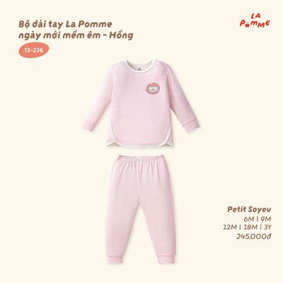 Bộ dài tay La Pomme ngày mới mềm êm - Sợi Petit Soyeu thoáng mát - Bé trai/gái - 6M - 3Y