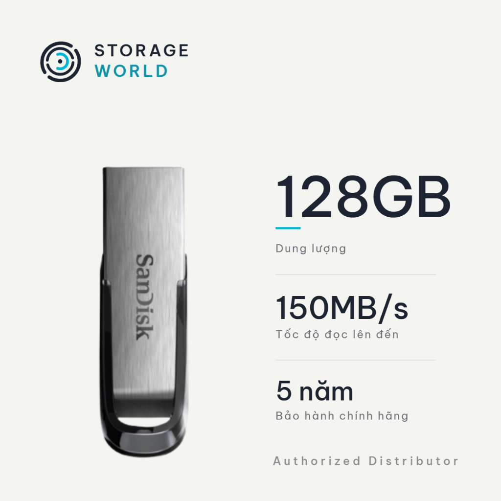 USB SanDisk Ultra Flair CZ73 USB 3.0 Vỏ Kim Loại (16GB/32GB/64GB/128GB) up to 150MB/s