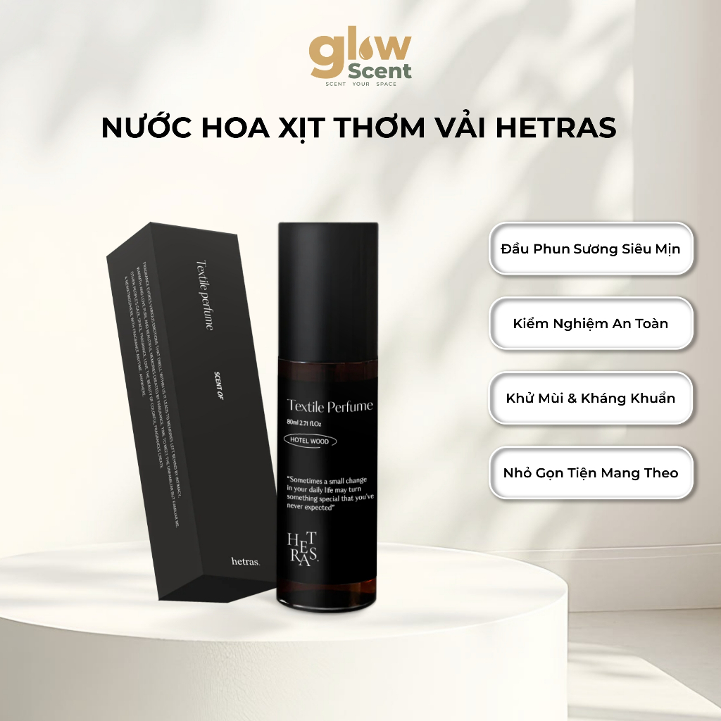 Xịt thơm vải HETRAS Textile Perfume Hàn Quốc (Chai 80ml) - Xịt thơm quần áo chăn ga khử mùi hiệu quả