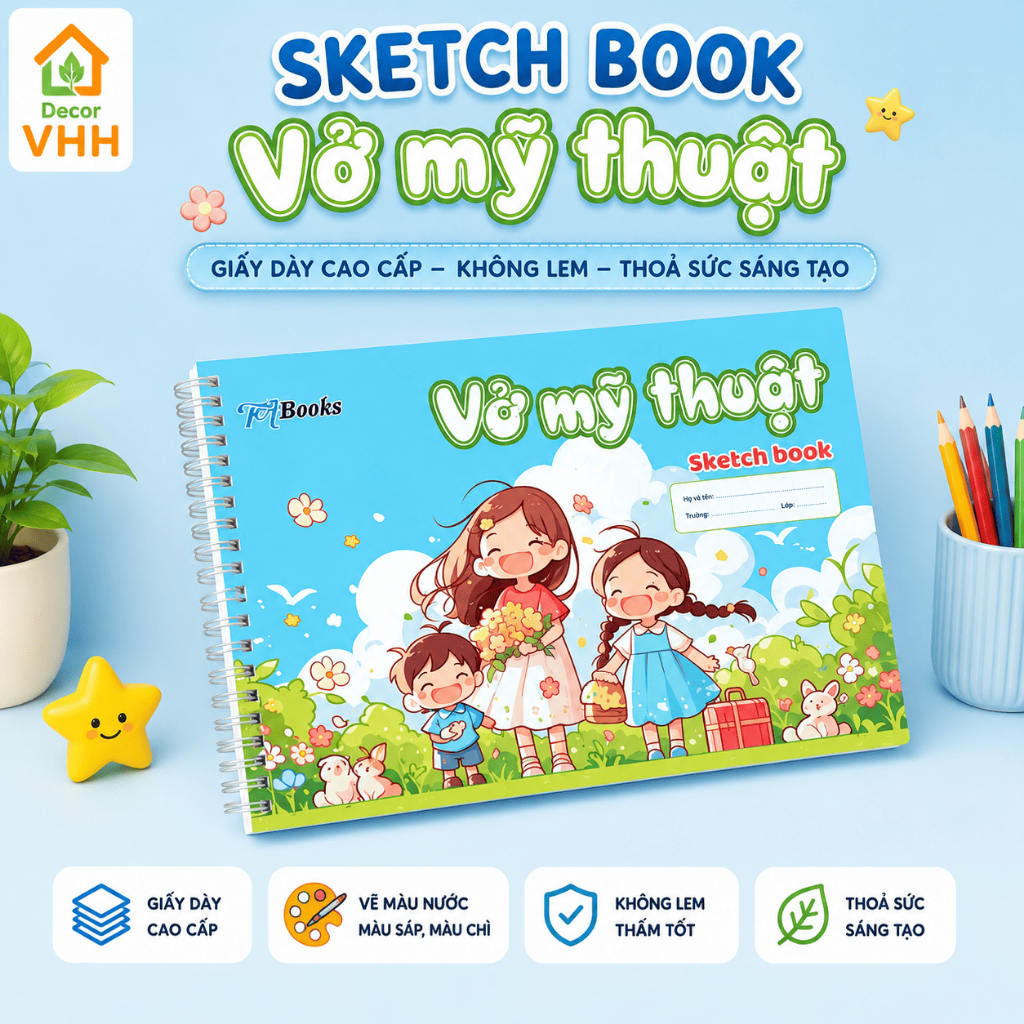 Sổ Vẽ Lò Xo A4  40 trang - Vỡ Vẽ A4 giấy 100gsm