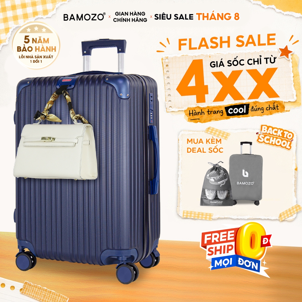 Vali du lịch chống xước 8809 Bamozo size 28 nhựa  ABS chống vỡ, bo góc kim loại_8809