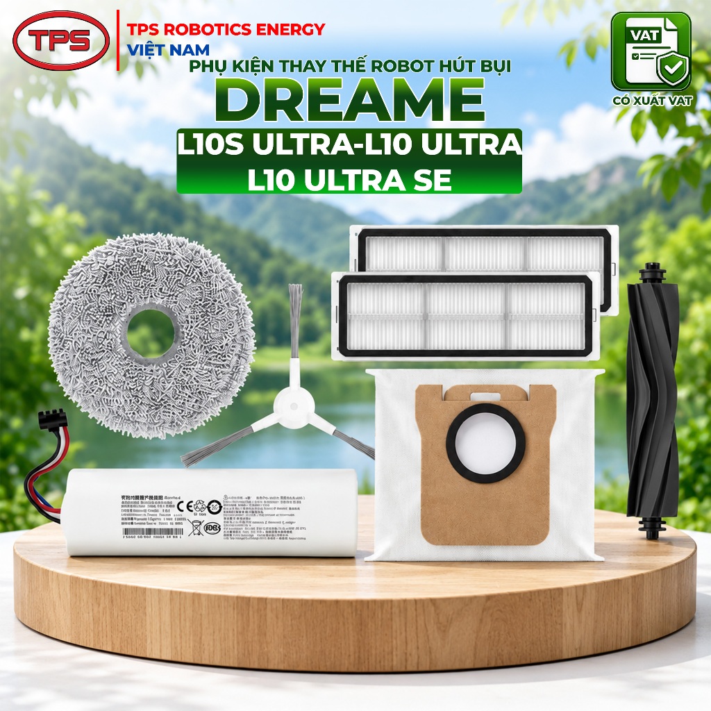 PHỤ KIỆN ROBOT HÚT BỤI DREAME L10S ULTRA, L10 ULTRA, L10 ULTRA SE( CHỔI, LỌC HEPA, GIẺ LAU, TÚI RÁC,