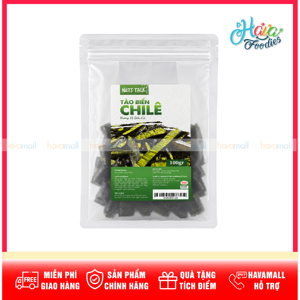 Tảo Ống Biển Chilê Nuts Talk Túi 100g – Nuts Talk Chilean Seaweed 100g