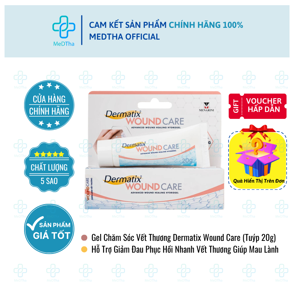 Gel Chăm Sóc Vết Thương Dermatix Wound Care - Hỗ Trợ Giảm Đau Phục Hồi Nhanh Vết Thương (Tuýp 20g)