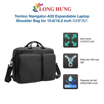 Túi đeo chéo Tomtoc Navigator-A33 Expandable Laptop Shoulder Bag A33F3 - Hàng chính hãng