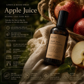 Nước hoa vải Apple Juice Linen & Room Spray (100ml) - 𝐓𝐚́𝐨 𝐗𝐚𝐧𝐡 & Bạc Hà thơm ngát không gian