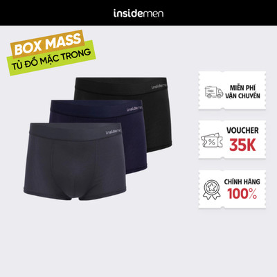 Set 3 Quần Lót Nam Boxer Insidemen ACTIVE Thun Lạnh Vải Mesh Lỗ Tản Nhiệt Mát Mẻ IBX501EDP03