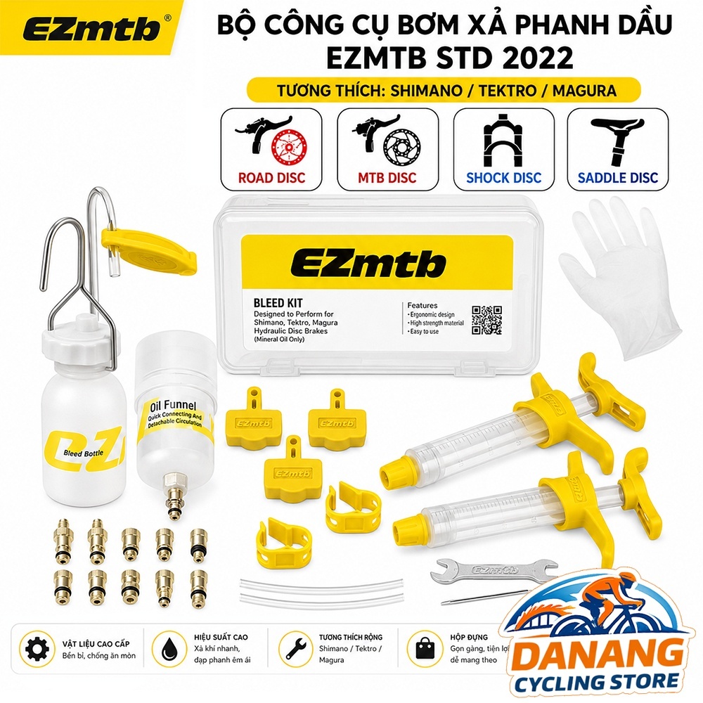 Bộ Công Cụ Bơm Xả Phanh Dầu Xe Đạp EZmtb STD 2022 – Tương Thích Shimano / Tektro / Magura