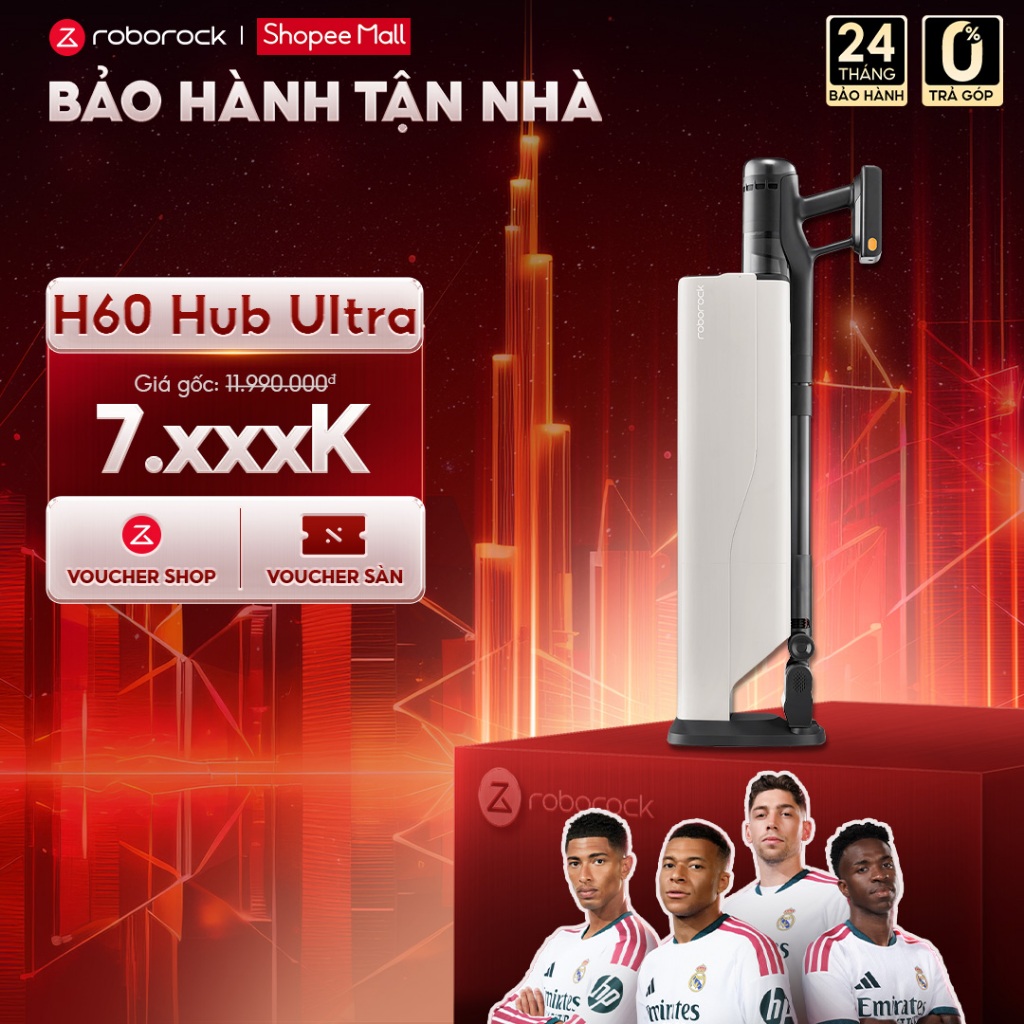 [Bảo hành tận nhà] Roborock H60 Hub Ultra/ H60 Hub Pro/ H60 Ultra Máy hút bụi cầm tay| Lực hút 210AW