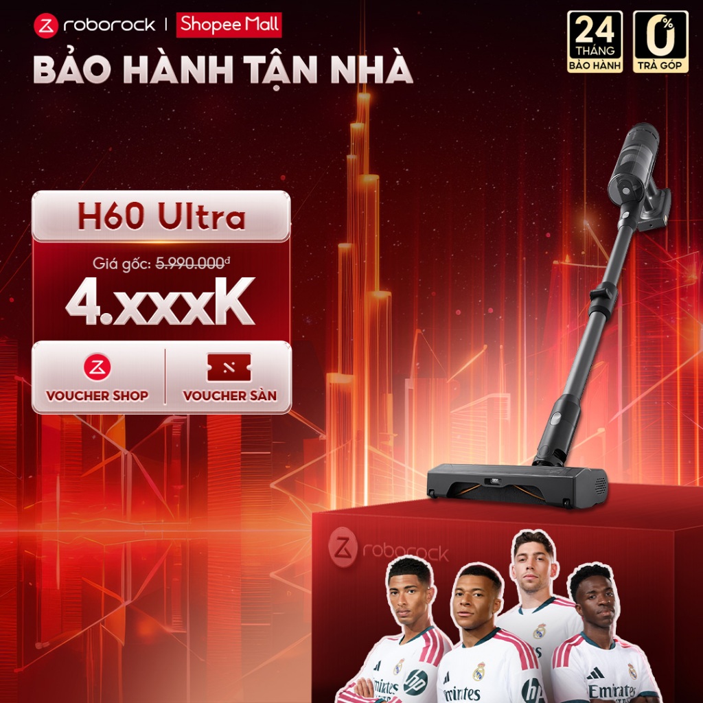 [Bảo hành tận nhà] Roborock H60 Ultra/ H60 Máy hút bụi cầm tay không dây | Lực hút 210AW