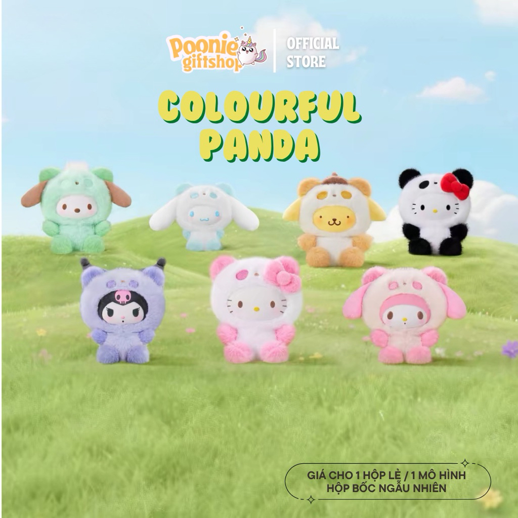 [ CHÍNH HÃNG TOPTOY ] Hộp móc khoá bông Blindbox Sanrio Colorful Panda
