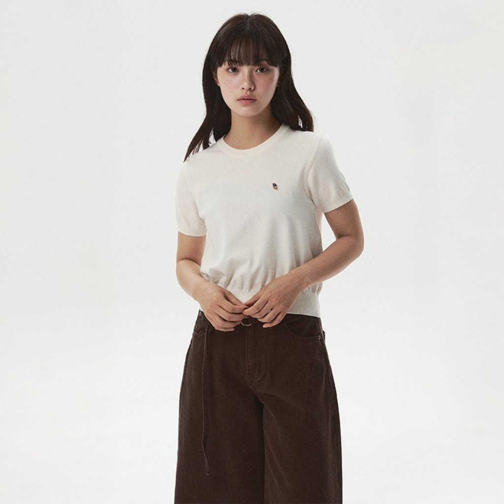 Áo Sweater Mùa Hè WHO.A.U Steve R-neck Plain Short Sleeve Sweater_WHKAG2425F