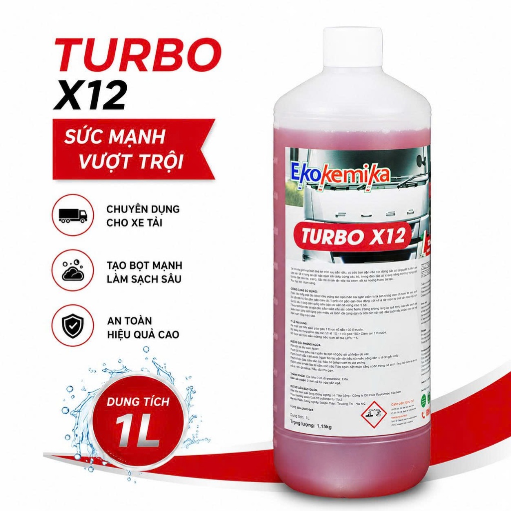 Dung Dịch Rửa Xe Không Chạm Ekokemika Turbo X12 1L