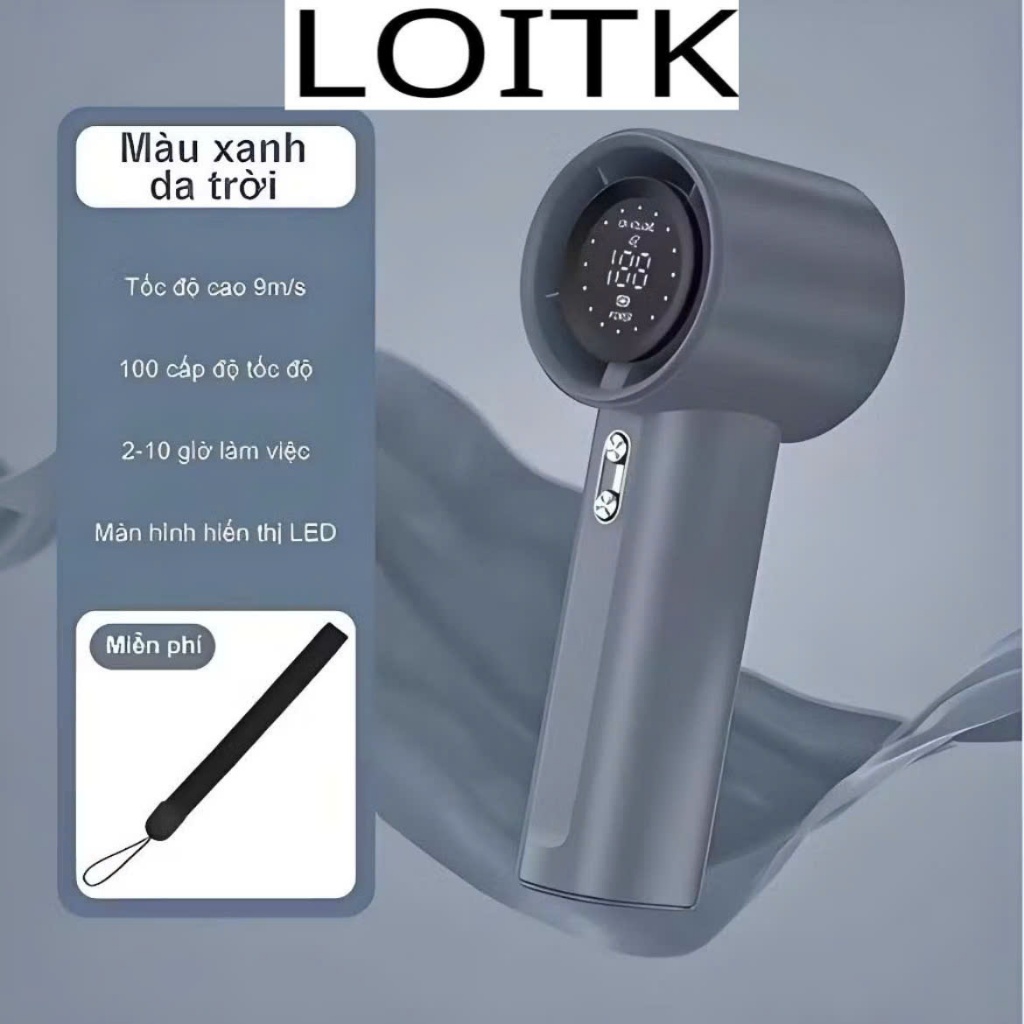Quạt LOITK mini cầm tay M2 5000mAh di động  màn hình hiển thị pin