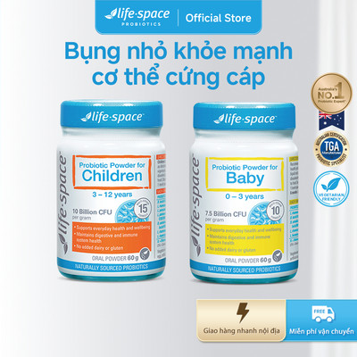 Men vi sinh, hỗ trợ tiêu hóa cho bé của Úc Life Space Probiotic Powder 60g