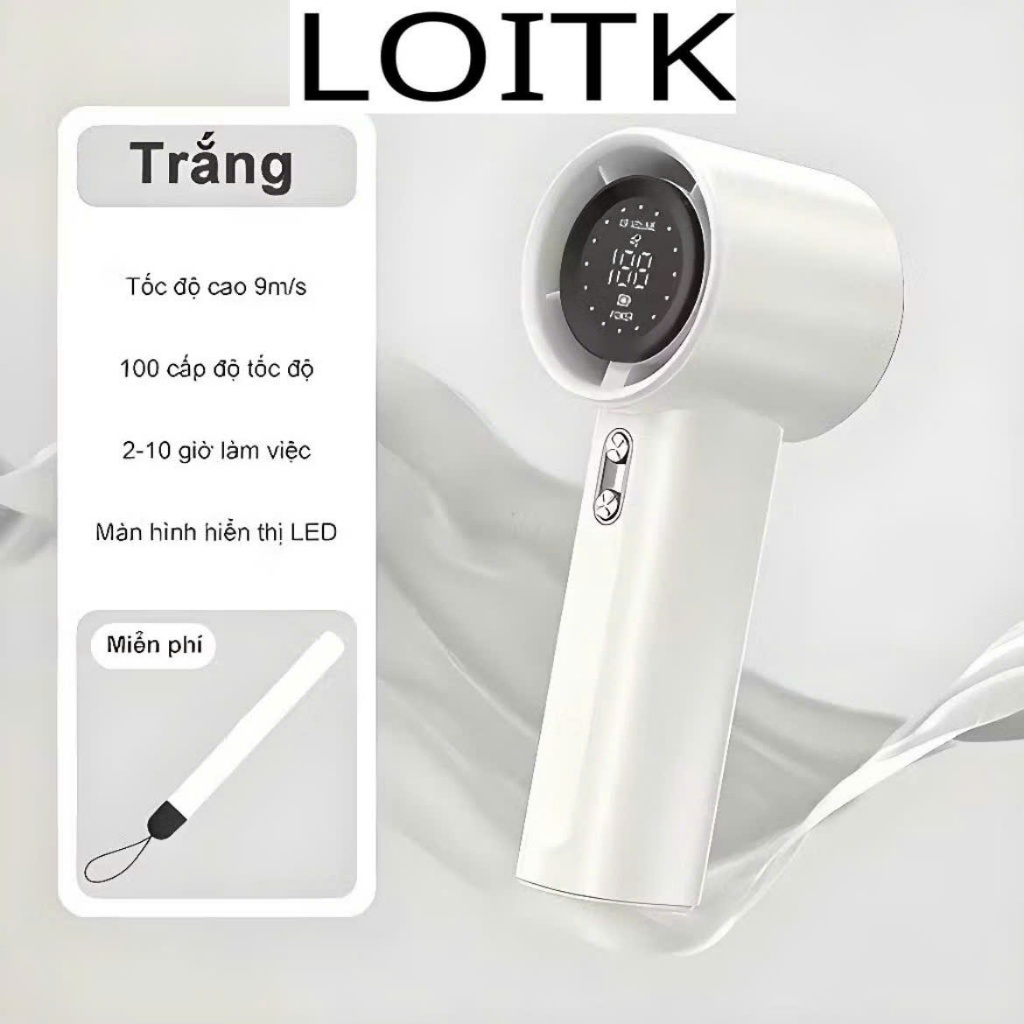 Quạt LOITK  cầm tay mini M2 5000mAh di động có thể sạc gió mạnh 100 tốc độ turbo phản lực