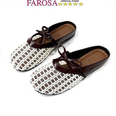 Giày sục nữ đế bệt phối nơ FAROSA -A14 chất da lưới cực thoáng kiểu mới cực hót trend