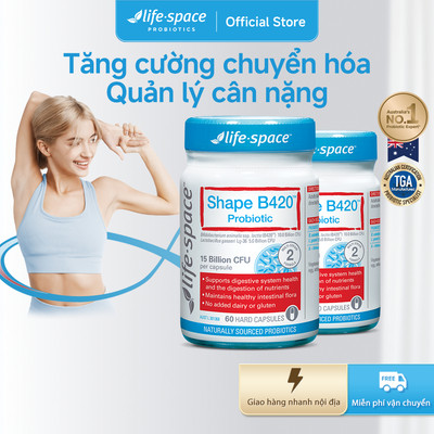 Men vi sinh Life Space Shape B420 Probiotic 60 viên*2 – Chứa prebiotic, hỗ trợ đốt mỡ, giảm cân và cải thiện tiêu hóa