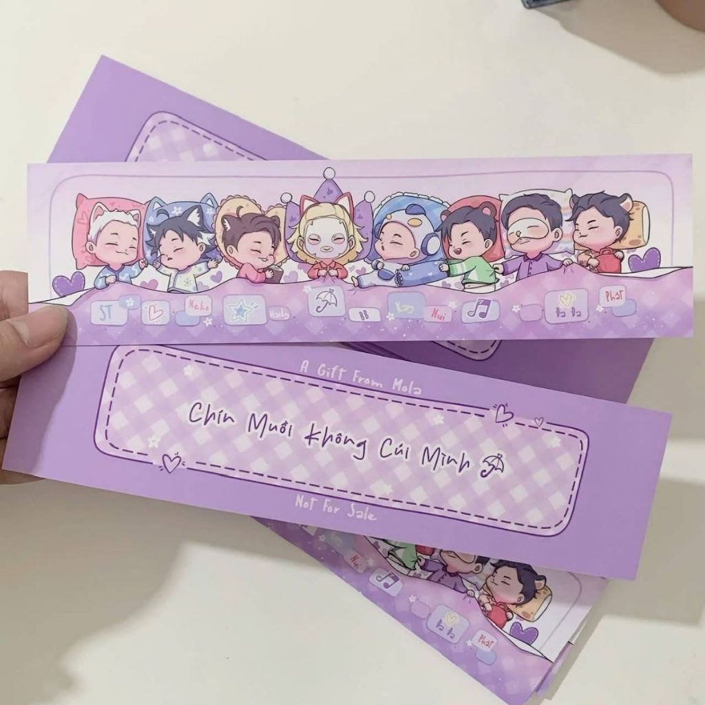 10-50 Mini Banner 5.5x20cm Giấy C300 Cán Mờ In Theo Yêu Cầu Banner Cầm Tay Thiết Kế Riêng