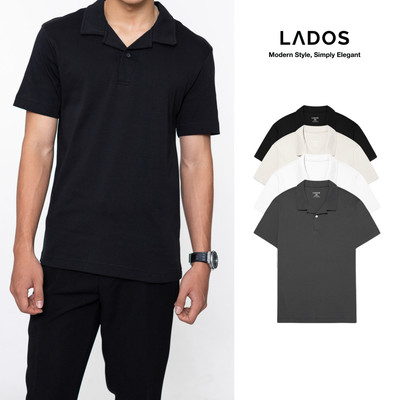 [KOL] Áo thun tay ngắn bẻ nam nữ cotton interlock 250gsm LADOS-39178 chất dày dặn, thấm hút mồ hôi, phong cách trẻ trung