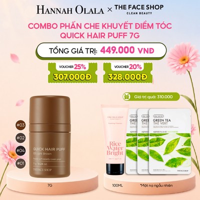 [LivestreamxHannah] Combo Phấn Che Khuyết Điểm Tóc THE FACE SHOP Quick Hair Puff 7g