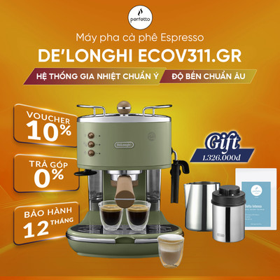 Máy pha cà phê espresso DeLonghi Icona Vintage ECOV311 (BG/ GR) - Hàng chính hãng - Bảo hành 1 năm