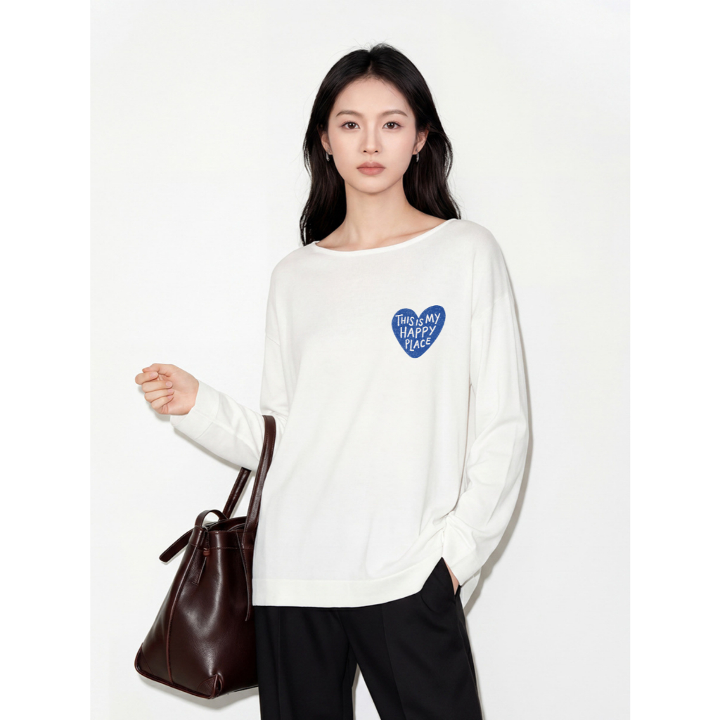 Áo thun tay dài form rộng nữ chất cotton kiểu dáng Cổ Thuyền, mềm mại mỏng nhẹ - NEONVN STUDIO