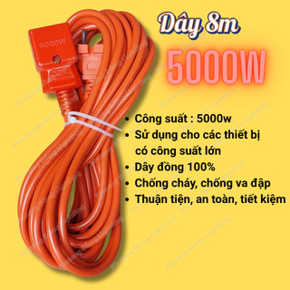 Phích Âm Liền Dây 600W – Phích Nối Liền Dây Dài 3m, 5m, 8m,10m, Dây Nguồn Đèn LED, Quạt, Thiết Bị Điện Gia Dụng Tiện Lợi