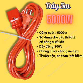 Phích Âm Liền Dây 600W – Phích Nối Liền Dây Dài 3m, 5m, 8m,10m, Dây Nguồn Đèn LED, Quạt, Thiết Bị Điện Gia Dụng Tiện Lợi