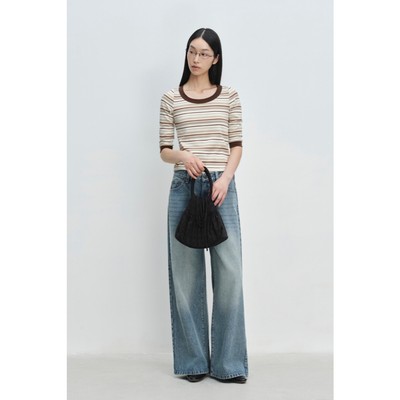 LIBÉ WORKSHOP - Quần jeans ống rộng Denim xanh dương 7558