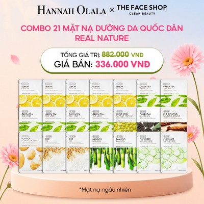 [LivestreamxHannah] Combo 21 Mặt Nạ Mix Quốc Dân THE FACE SHOP Bổ Sung Ẩm Real Nature 20g