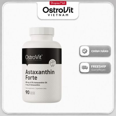 OstroVit Astaxanthin Forte 90 Viên – Chống Oxy Hóa Mạnh – Đẹp Da – Sáng Mắt | Hàng Chính Hãng Ba Lan