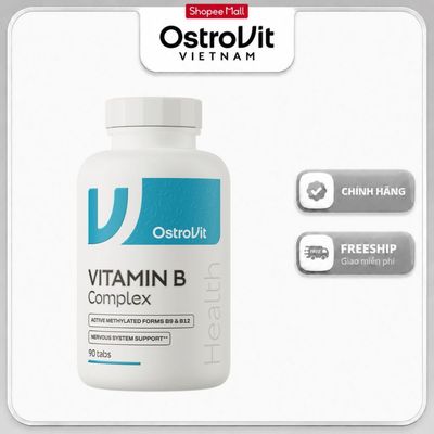 OstroVit Vitamin B Complex 90 Viên – Hỗ Trợ Thần Kinh, Giảm Mệt Mỏi, Đẹp Da Mọc Tóc | Nội Địa Ba Lan