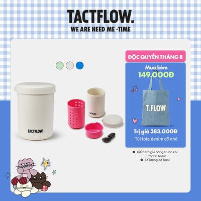 Cốc đựng đồ ăn nhẹ TACTFLOW Snack up Lunchbox TFK452 600ml, có nĩa đi kèm - Nhiều Màu