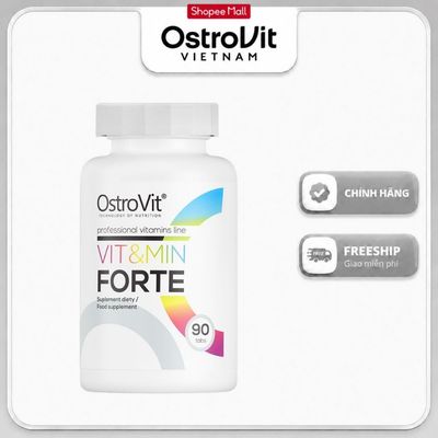 OstroVit Vit&Min 100% (90 Viên) – Vitamin Tổng Hợp + Khoáng Chất, Tăng Đề Kháng, Chính Hãng Ba Lan