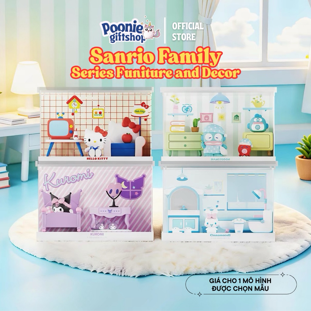 [ CHÍNH HÃNG SANRIO ] Hộp mô hình Blindbox Sanrio Family Funiture and Decor