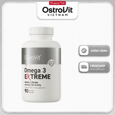 OstroVit Omega 3 Extreme (90 Viên) – Dầu Cá 500 EPA / 250 DHA, Hỗ Trợ Tim Mạch, Não Bộ, Mắt