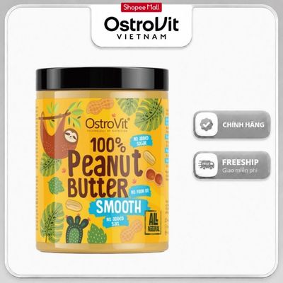 Bơ Đậu Phộng Nguyên Chất 100% OstroVit (1000g) | Không Đường – Không Muối – Không Chất Bảo Quản