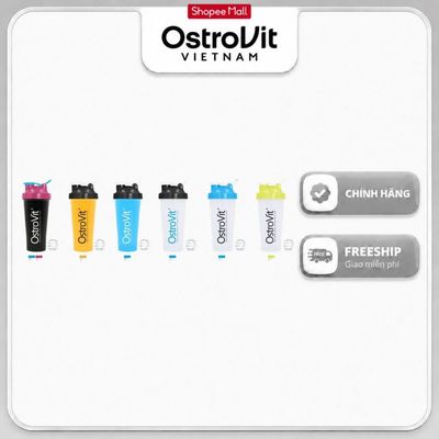 Bình Shaker Ostrovit - Dòng Vibe 600ml - Chống Rò, Nhựa An Toàn, Dùng Tập Gym, Chơi Thể Thao
