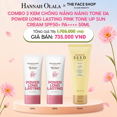 [LivestreamxHannah Olala] Combo Kem Chống Nắng Pink Tone Up Sun Cream Spf50+ Pa++++ 50ml