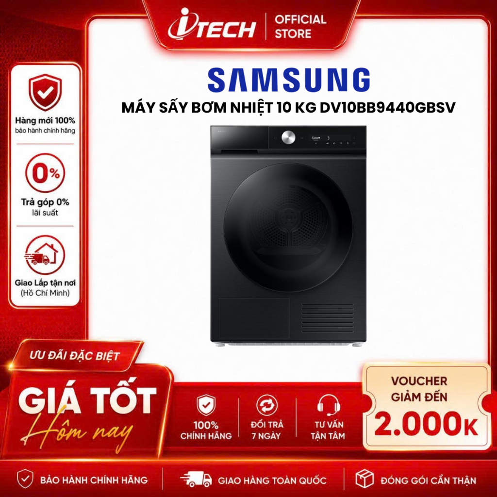 DV10BB9440GB/SV - Máy sấy bơm nhiệt Samsung 10 Kg DV10BB9440GBSV - Hàng chính hãng