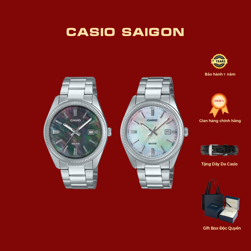(Chính Hãng) Đồng Hồ Nam Casio MTP-1302DS Xà Cừ - Tặng Dây Da -Gift Box Độc Quyền - Bảo Hành 7 Năm