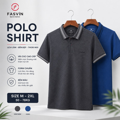 Áo POLO Nam FASVIN chất cotton cao cấp dễ mặc dễ phối đồ PL20230.HN