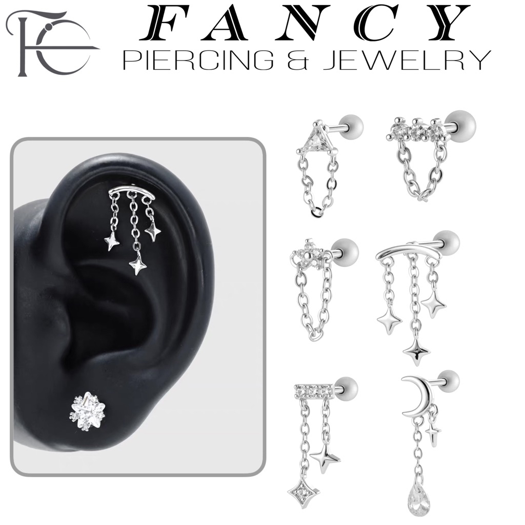 [1 Chiếc] Khuyên Đá Hình Đeo Tai Hidden Helix, Flat Chất Liệu Thép