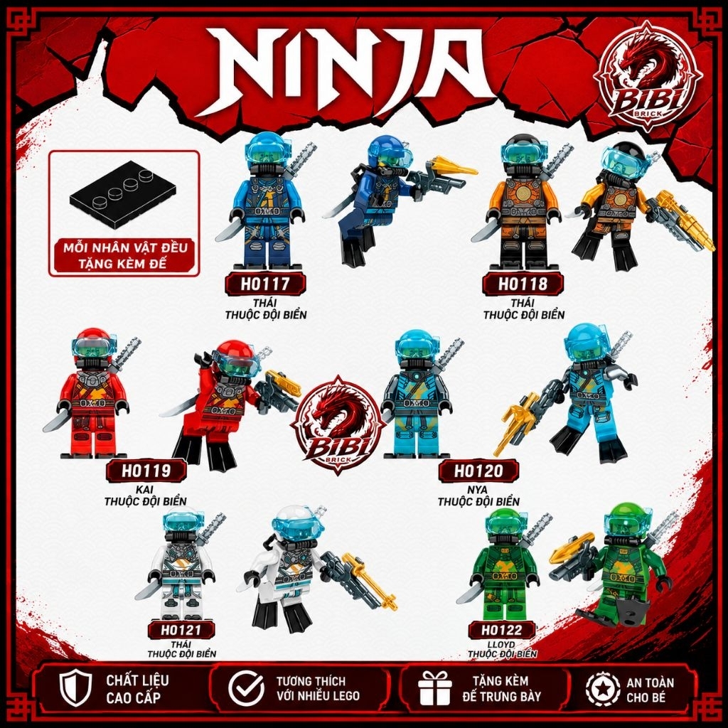[Sẵn Hàng][IN LƯNG]Mô Hình Thợ Lặn Ninjago-Mô Hình Lắp Ghép-Minifigures Ninjago Season 14