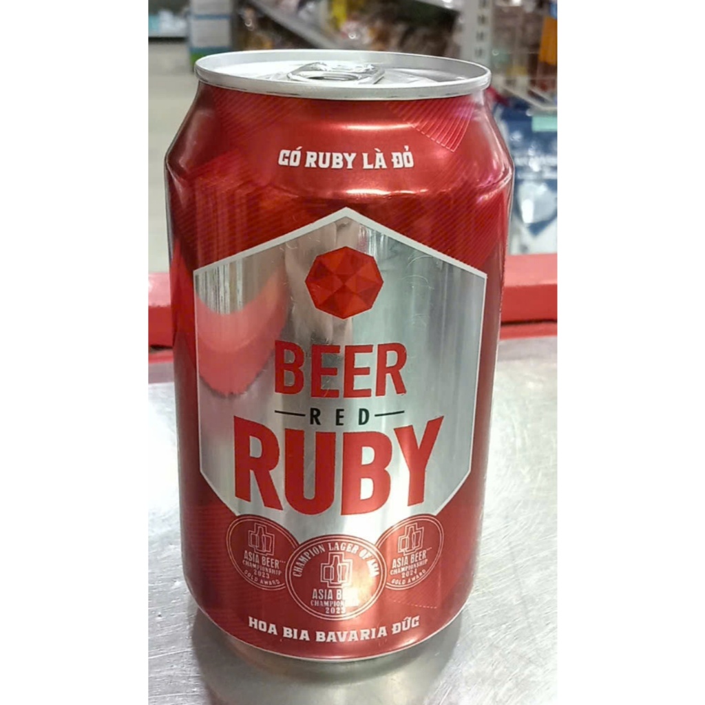 Bia beer red Ruby 330ml (lon)
