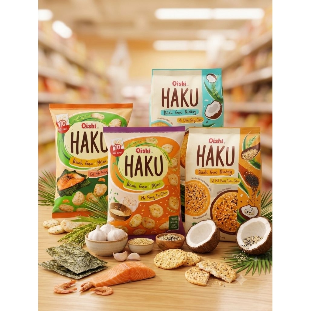 Bánh Gạo Oishi Haku - Nhiều Vị - Nhiều Lựa Chọn