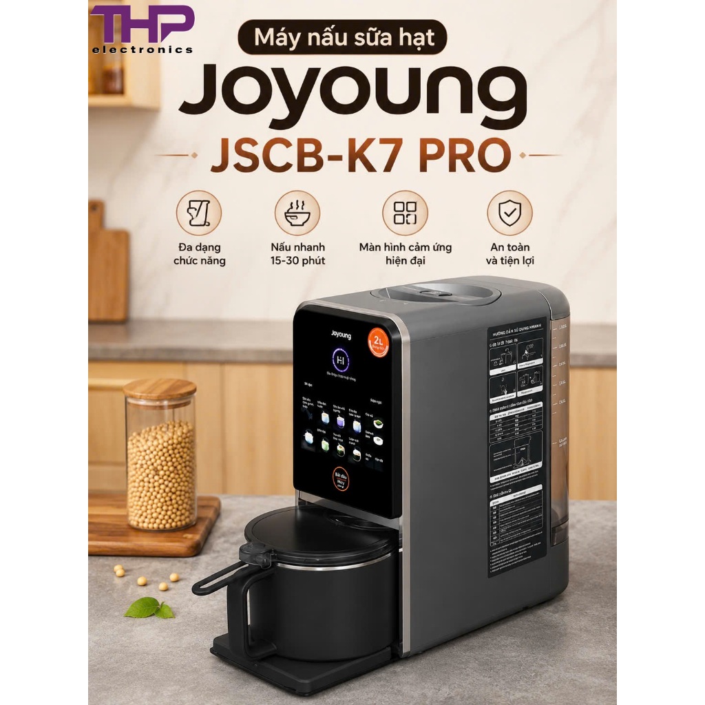 Máy nấu sữa hạt đa năng JOYOUNG làm sạch tự động JSCB-K7 PRO- BH chính hãng 2 năm