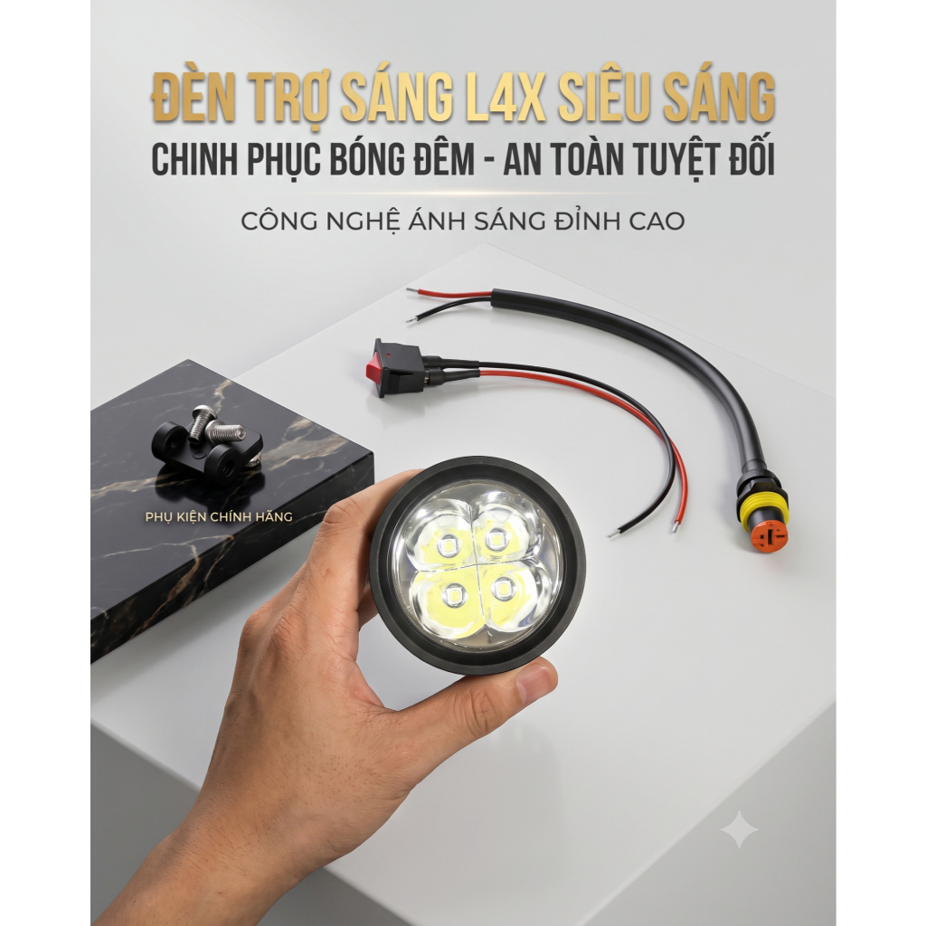 Đèn Trợ Sáng L4X Chíp Cree Chống Nước Tuyệt Đối